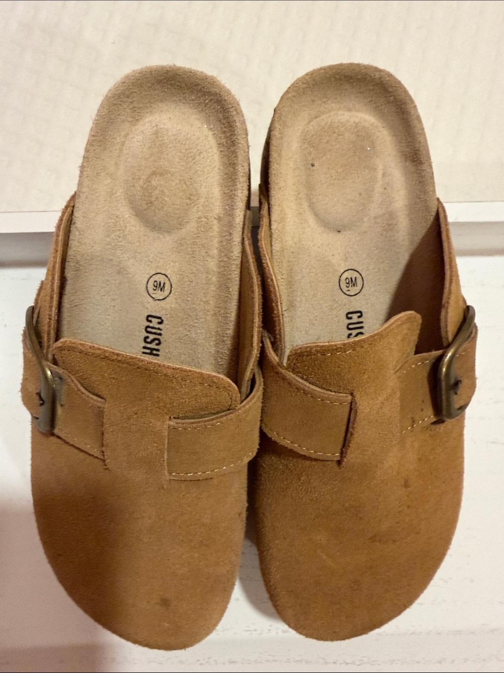 Women's Suede Buckle Platform Clog in Brown - Picture 3 of 6